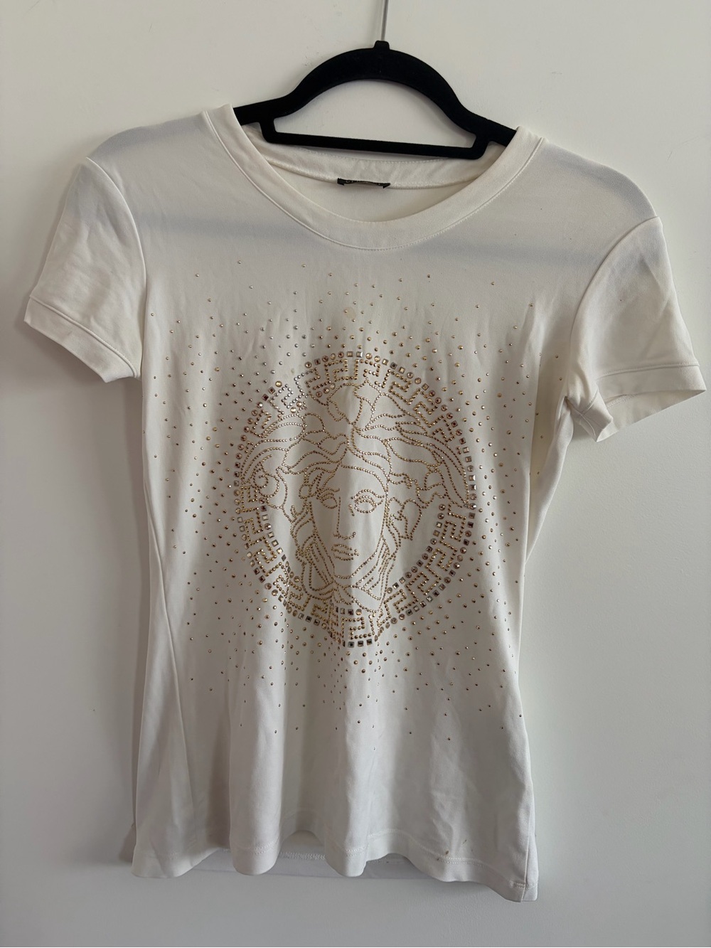 Versace Rhinestone Medusa Head T-Shirt